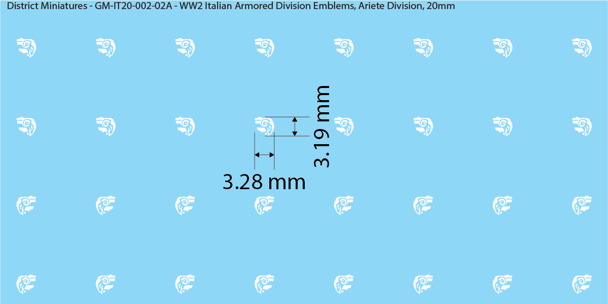 WW2 Italian Decals, Armored Division Emblems (Multiple Options), 20mm Decals