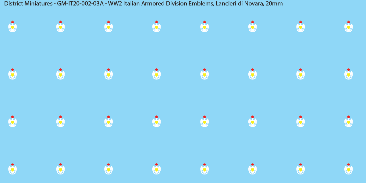 WW2 Italian Decals, Armored Division Emblems (Multiple Options), 20mm Decals