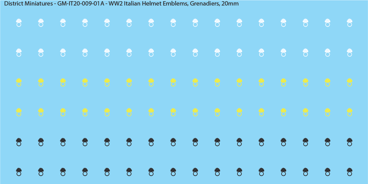 WW2 Italian Decals, Infantry Helmet Emblems (Multiple Options), 20mm Decals
