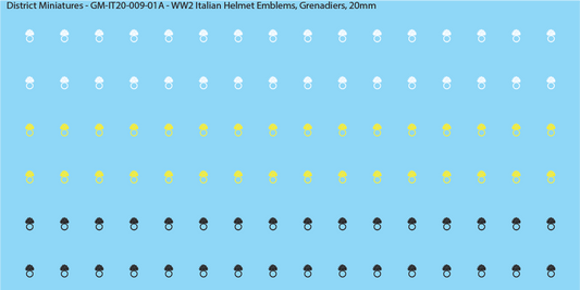 WW2 Italian Decals, Infantry Helmet Emblems (Multiple Options), 20mm Decals