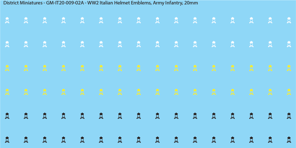 WW2 Italian Decals, Infantry Helmet Emblems (Multiple Options), 20mm Decals
