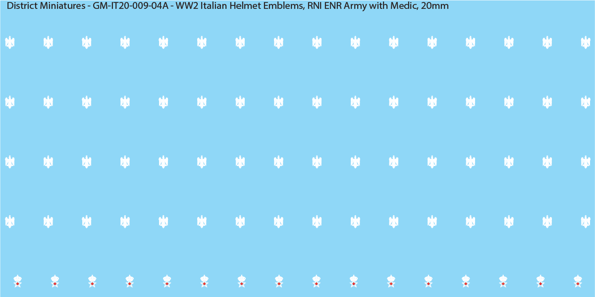 WW2 Italian Decals, Infantry Helmet Emblems (Multiple Options), 20mm Decals