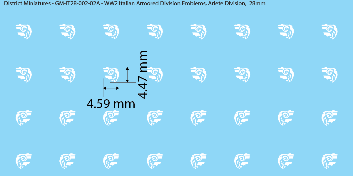 WW2 Italian Decals, Armored Division Emblems (Multiple Options), 28mm Decals