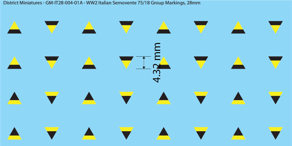 WW2 Italian Decals, Semovente 75/18 Group Markings and Tank Names (Multiple Options), 28mm Decals