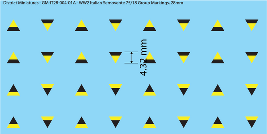 WW2 Italian Decals, Semovente 75/18 Group Markings and Tank Names (Multiple Options), 28mm Decals