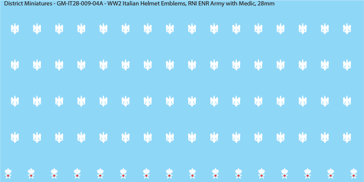 WW2 Italian Decals, Infantry Helmet Emblems (Multiple Options), 28mm Decals