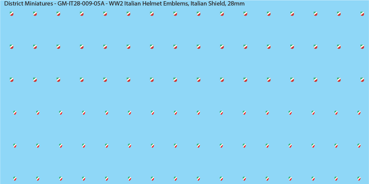 WW2 Italian Decals, Infantry Helmet Emblems (Multiple Options), 28mm Decals