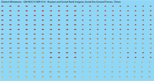 Russian and Soviet Rank Insignia (Multiple Options), 15mm