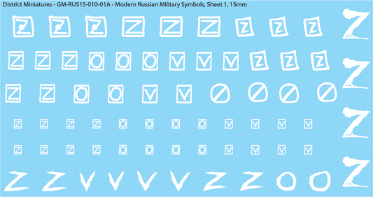 Modern Russian Military Symbols (Multiple Options), 15mm