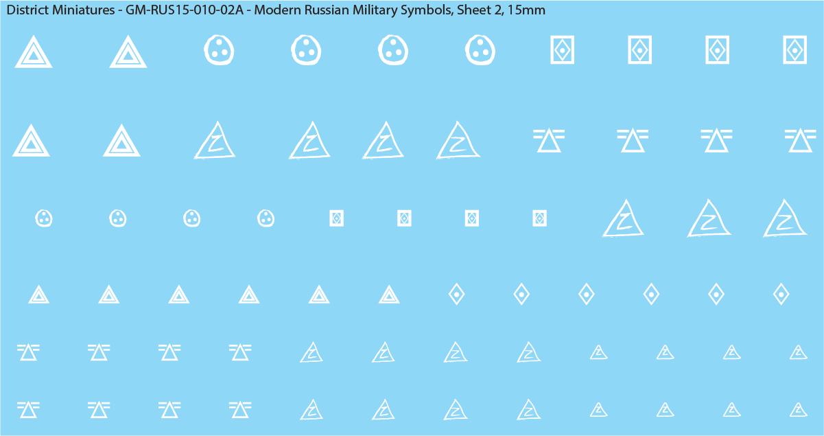 Modern Russian Military Symbols (Multiple Options), 15mm
