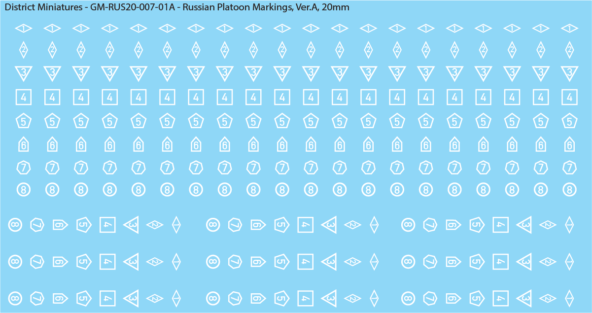 Russian Platoon Vehicle Markings, 20mm