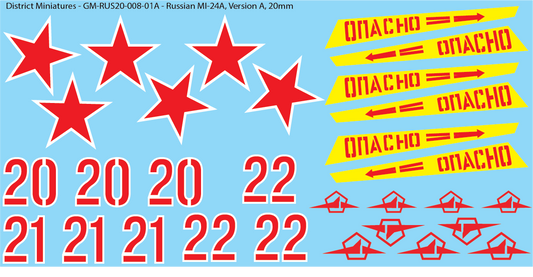 Russian MI-24A Decals, 20mm