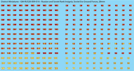 Russian and Soviet Rank Insignia (Multiple Options), 28mm