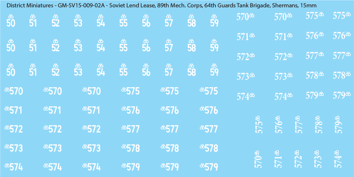 Soviet Lend Lease (Multiple Options), 15mm Decals