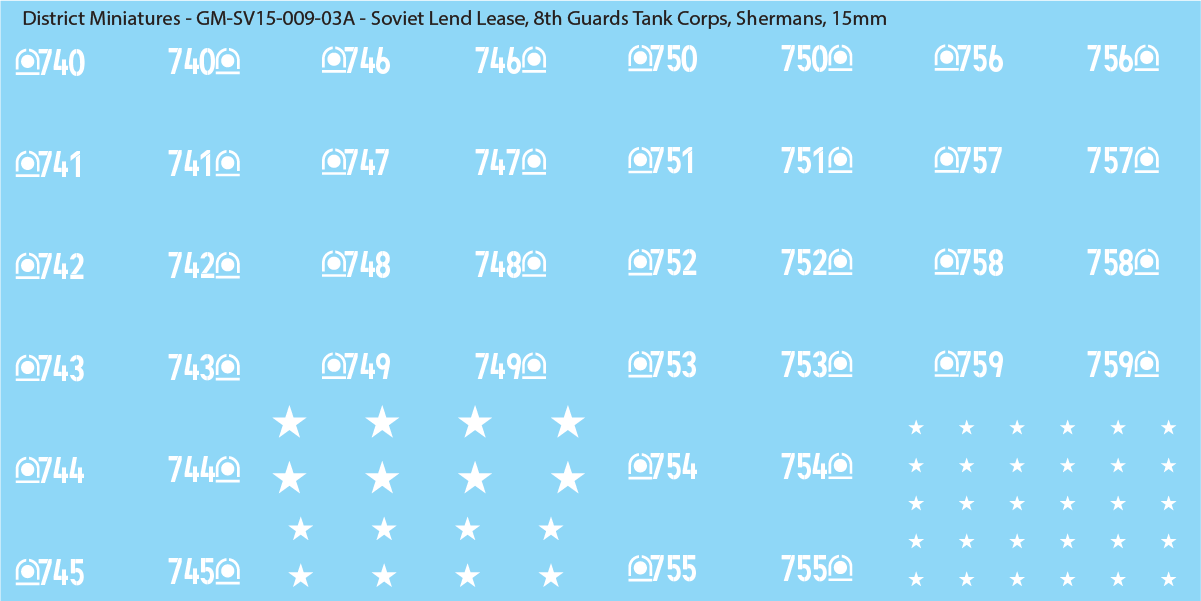 Soviet Lend Lease (Multiple Options), 15mm Decals