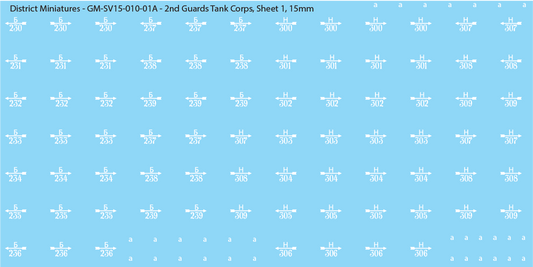 2nd Guards Tank Corps (Multiple Options), 15mm Decals
