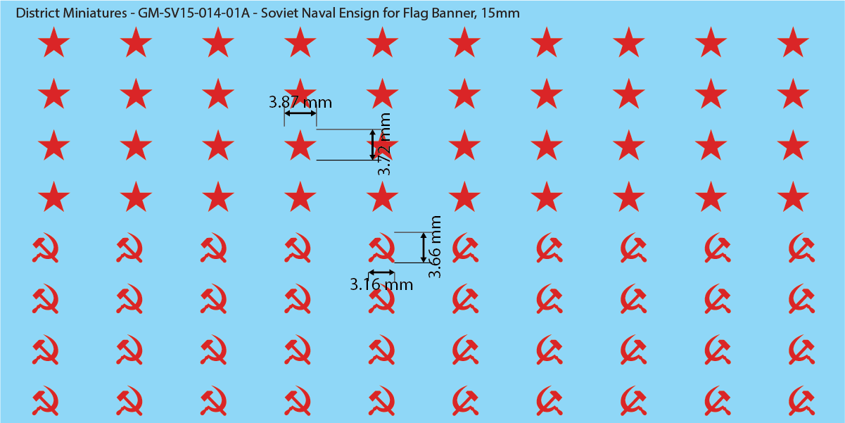 Soviet Naval Ensign Emblems for Flag Banner, 15mm