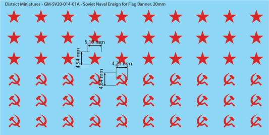 Soviet Naval Ensign Emblems for Flag Banner, 20mm