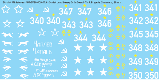 Soviet Lend Lease (Multiple Options), 28mm Decals