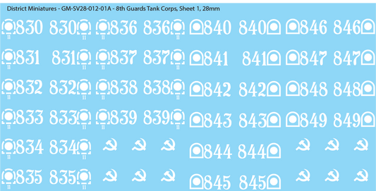 8th Guards Tank Corps (Multiple Options), 28mm Decals