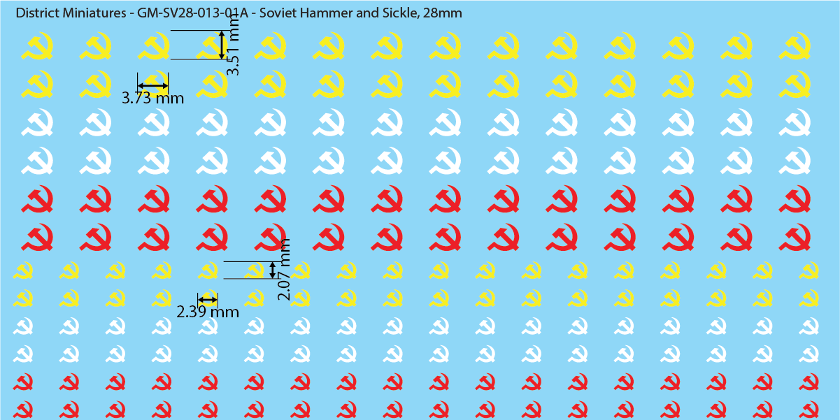 Soviet Hammer and Sickle, 28mm