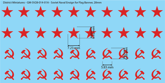 Soviet Naval Ensign Emblems for Flag Banner, 28mm