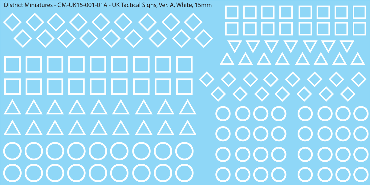 WW2 British - Tactical Signs, 15mm Decals