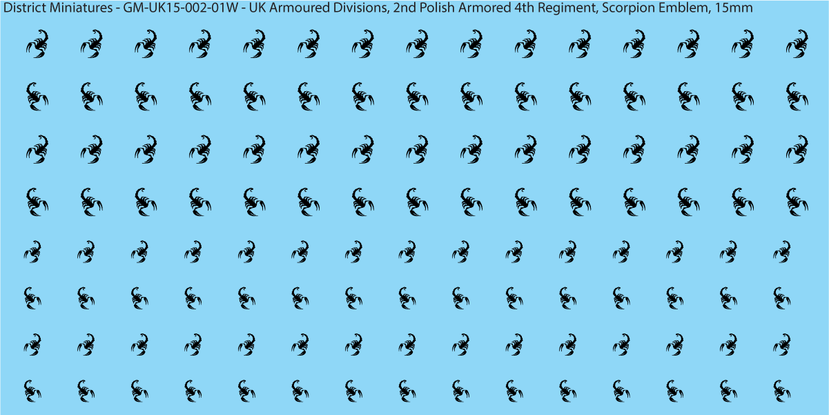 WW2 British - UK Armored Divisions, 15mm Decals