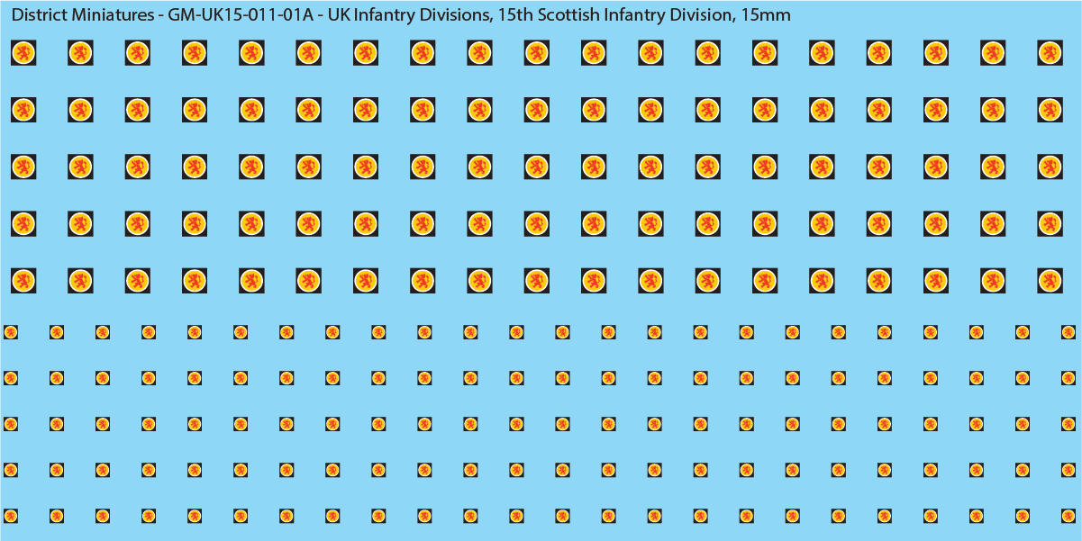 WW2 British - UK Infantry Divisions (Vehicles), 15mm Decals