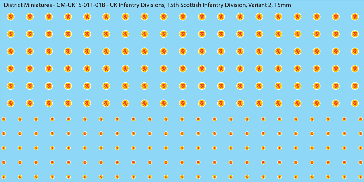 WW2 British - UK Infantry Divisions (Vehicles), 15mm Decals