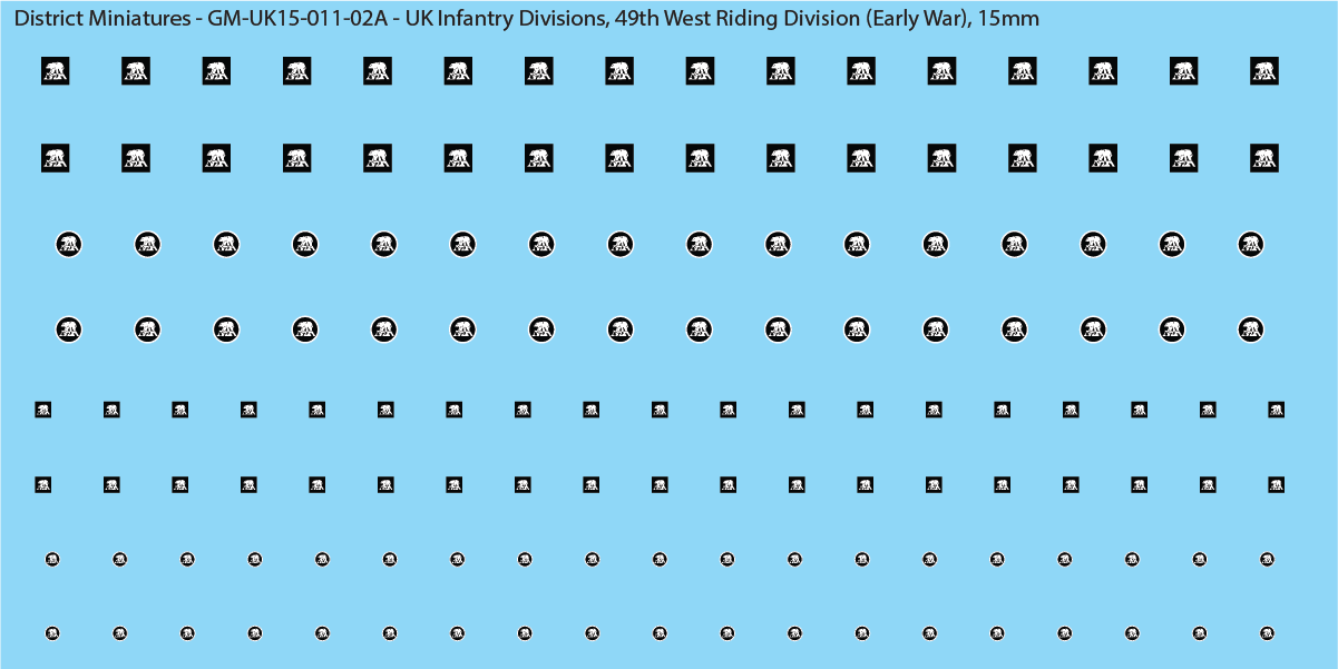 WW2 British - UK Infantry Divisions (Vehicles), 15mm Decals