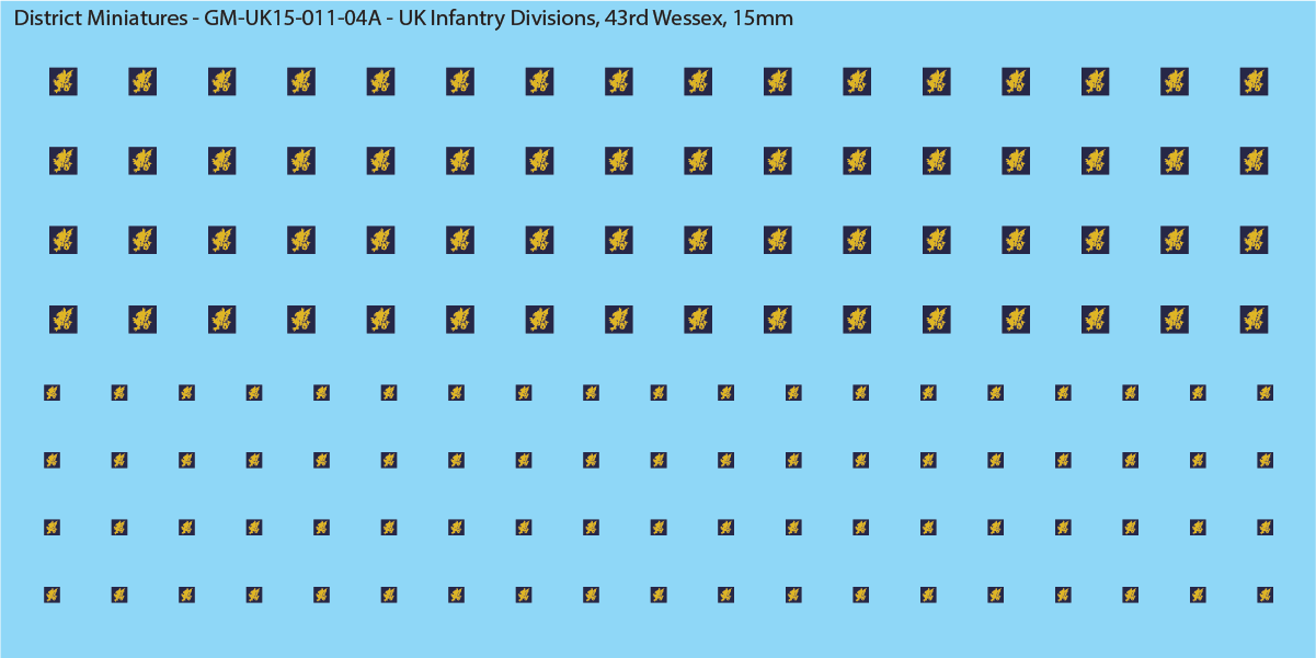 WW2 British - UK Infantry Divisions (Vehicles), 15mm Decals