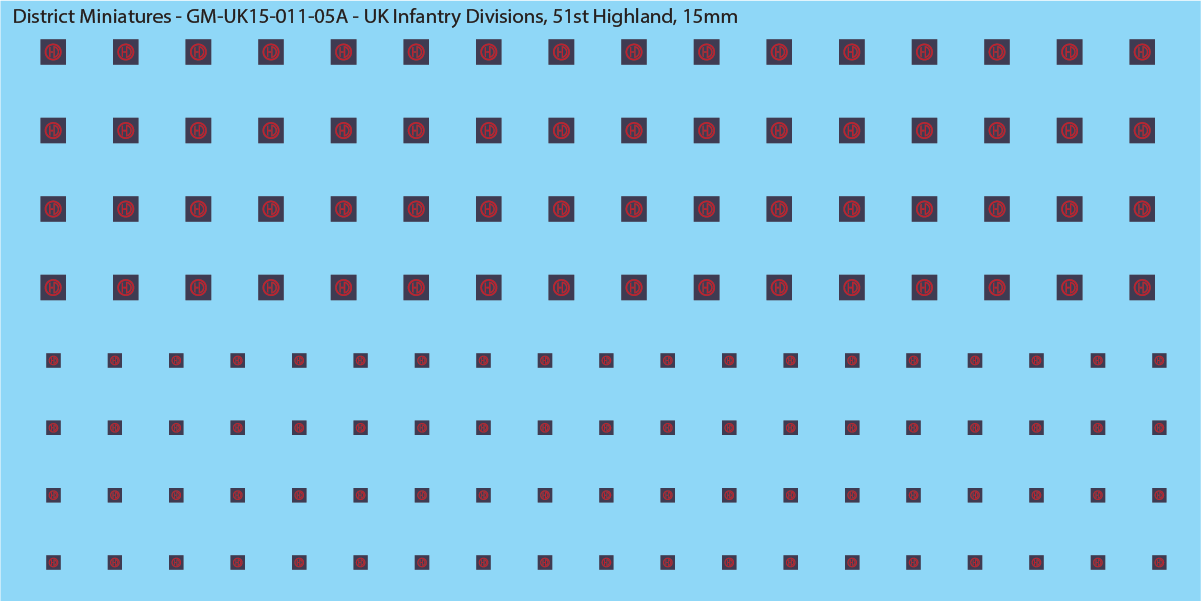 WW2 British - UK Infantry Divisions (Vehicles), 15mm Decals