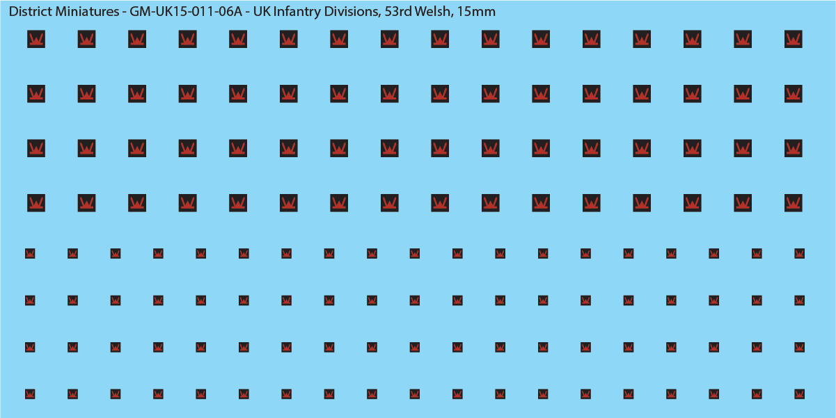 WW2 British - UK Infantry Divisions (Vehicles), 15mm Decals