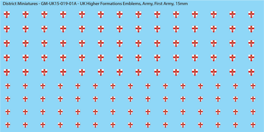 WW2 British - UK Higher Formations Emblems, 15mm Decals