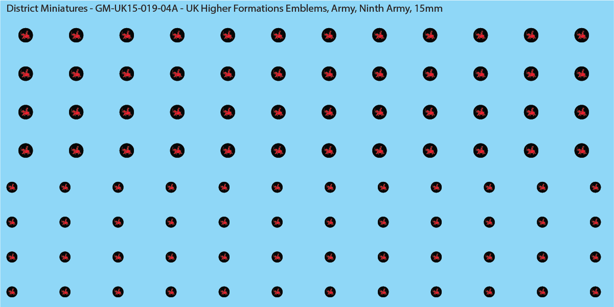 WW2 British - UK Higher Formations Emblems, 15mm Decals