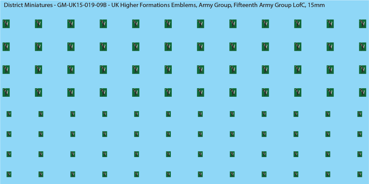 WW2 British - UK Higher Formations Emblems, 15mm Decals