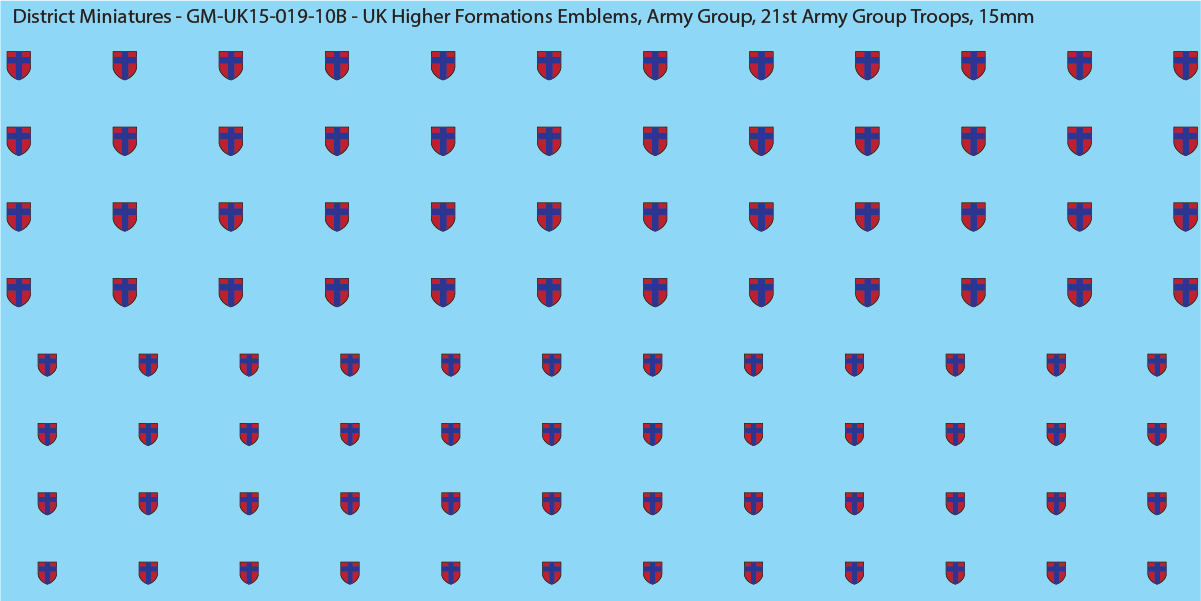 WW2 British - UK Higher Formations Emblems, 15mm Decals