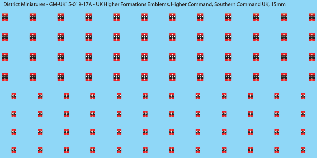WW2 British - UK Higher Formations Emblems, 15mm Decals