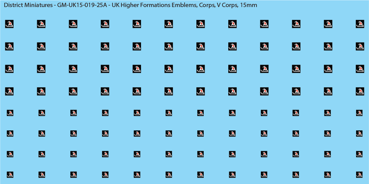 WW2 British - UK Higher Formations Emblems, 15mm Decals