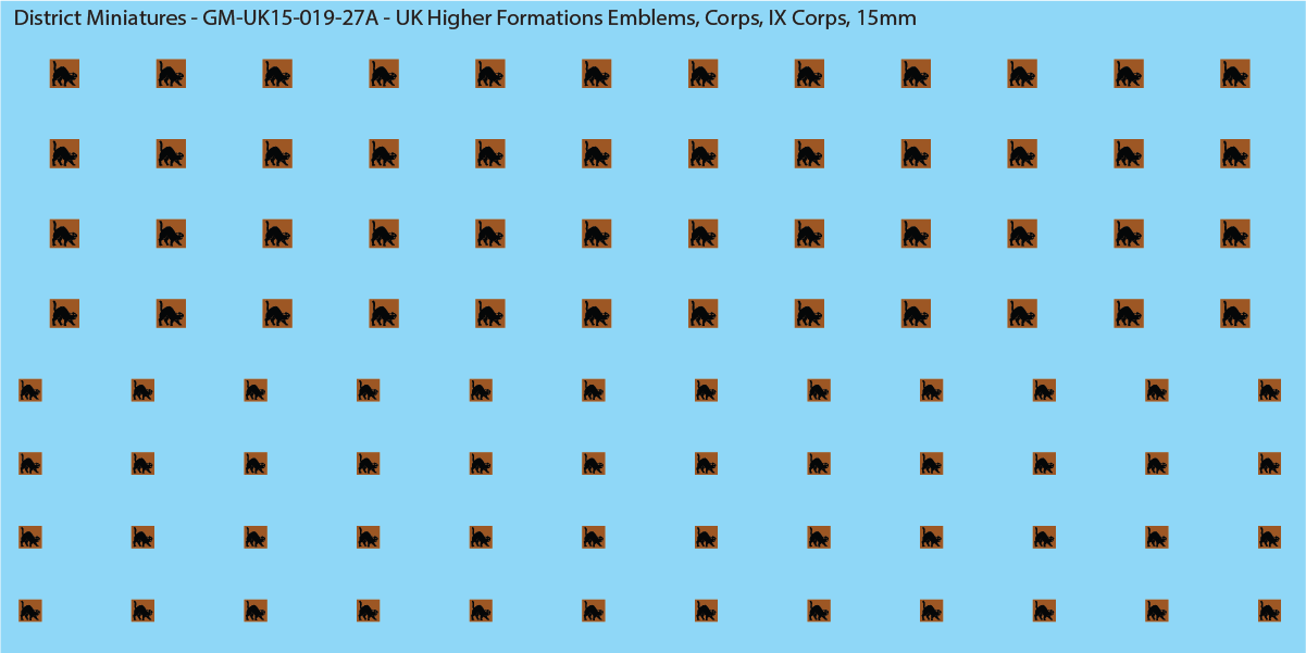 WW2 British - UK Higher Formations Emblems, 15mm Decals