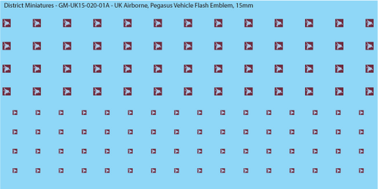 WW2 British - UK Airborne, Pegasus Vehicle Flash Emblem, 15mm Decals
