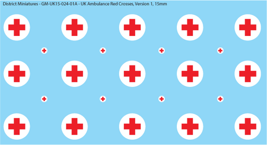 WW2 - Ambulance Crosses, 15mm Decals