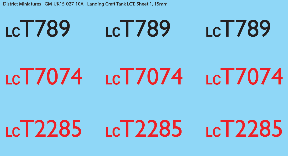 WW2 UK Landing Craft Decals (Multiple Options), 15mm Decals