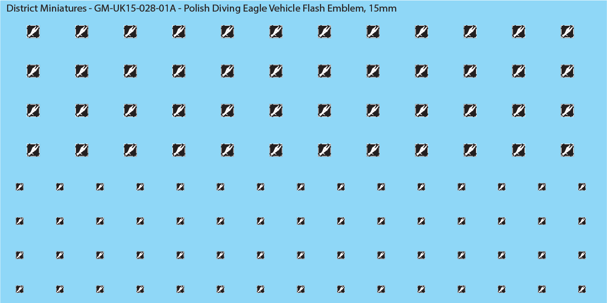 WW2 British - Polish Airborne Diving Eagle Vehicle Flash Emblem (Multiple Options), 15mm Decals