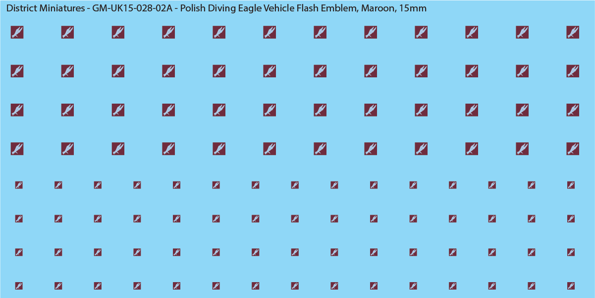 WW2 British - Polish Airborne Diving Eagle Vehicle Flash Emblem (Multiple Options), 15mm Decals