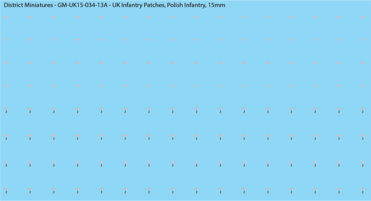 WW2 British - UK Infantry Patches (Multiple Options), 15mm Decals