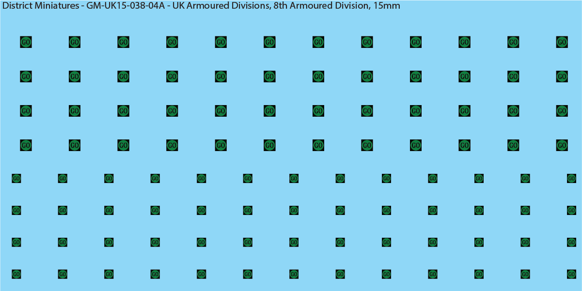 WW2 British - UK Divisional and Brigade Insignia for Armoured/Tanks (Multiple Options), 15mm Decals