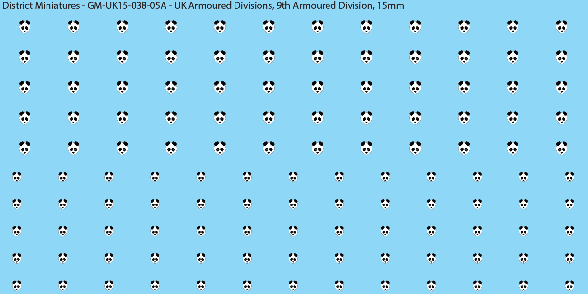 WW2 British - UK Divisional and Brigade Insignia for Armoured/Tanks (Multiple Options), 15mm Decals