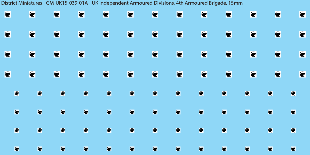 WW2 British - UK Divisional and Brigade Insignia for Armoured/Tanks (Multiple Options), 15mm Decals
